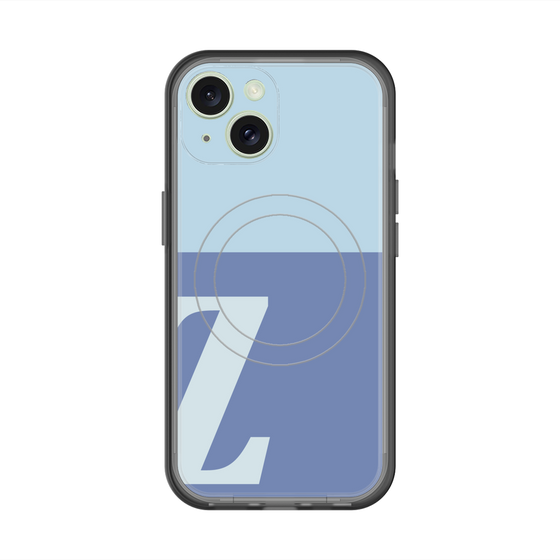 スリムプロテクションプレミアムケース with MagSafe［ オリジナル - initial two tone - Z blue ］