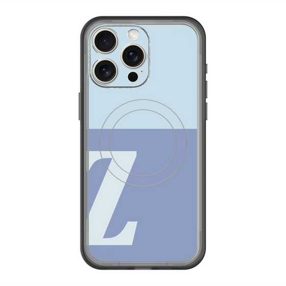 スリムプロテクションプレミアムケース with MagSafe［ オリジナル - initial two tone - Z blue ］
