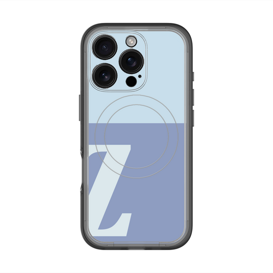 スリムプロテクションプレミアムケース with MagSafe［ オリジナル - initial two tone - Z blue ］