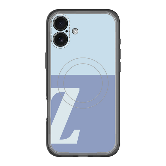 スリムプロテクションプレミアムケース with MagSafe［ オリジナル - initial two tone - Z blue ］