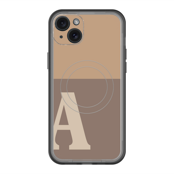 スリムプロテクションプレミアムケース with MagSafe［ オリジナル - initial two tone - A brown ］