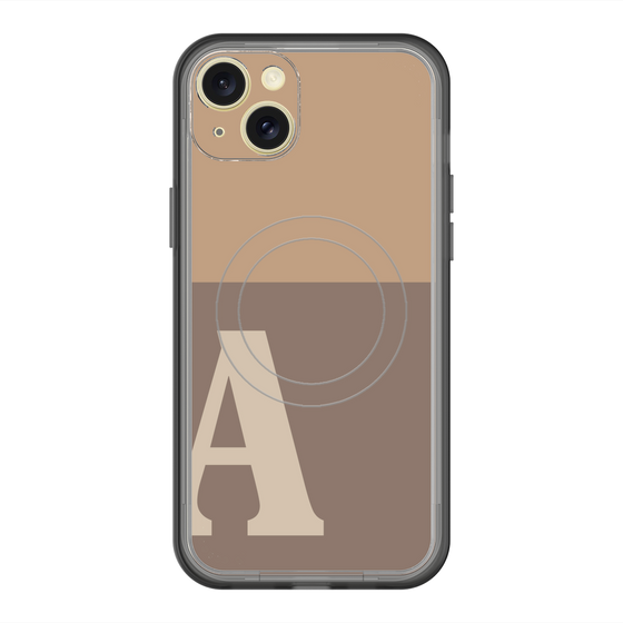 スリムプロテクションプレミアムケース with MagSafe［ オリジナル - initial two tone - A brown ］