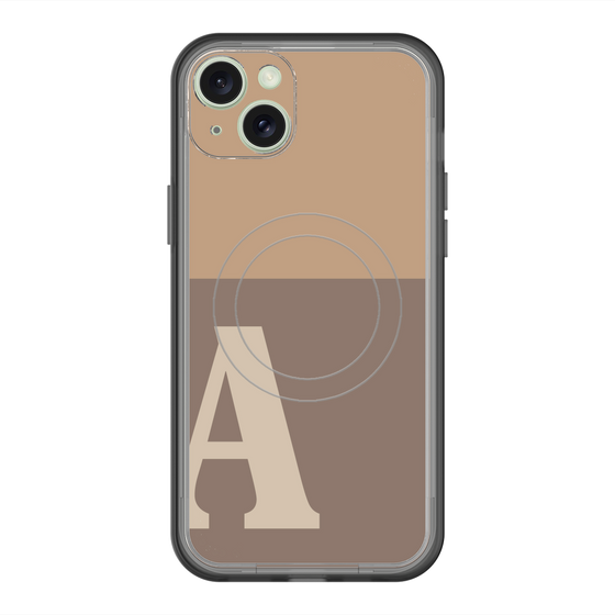スリムプロテクションプレミアムケース with MagSafe［ オリジナル - initial two tone - A brown ］