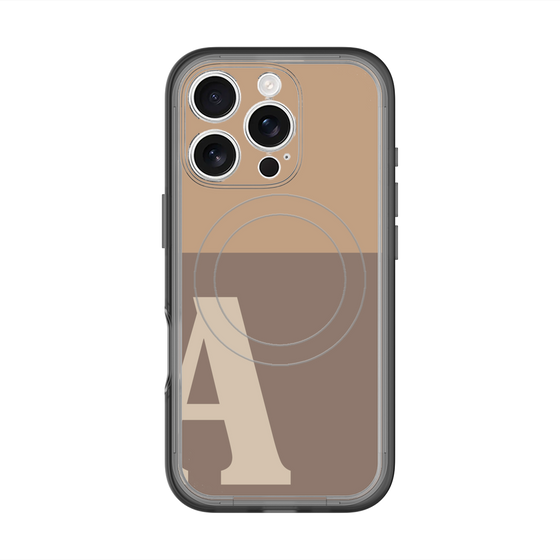 スリムプロテクションプレミアムケース with MagSafe［ オリジナル - initial two tone - A brown ］