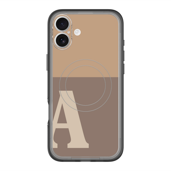 スリムプロテクションプレミアムケース with MagSafe［ オリジナル - initial two tone - A brown ］