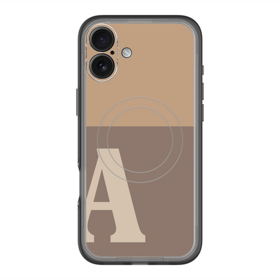 スリムプロテクションプレミアムケース with MagSafe［ オリジナル - initial two tone - A brown ］