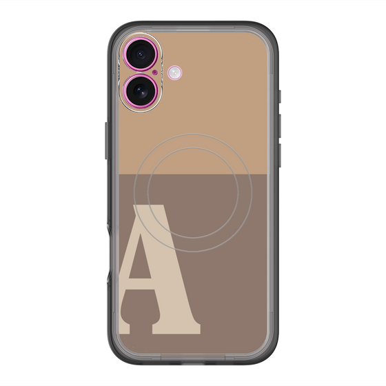 スリムプロテクションプレミアムケース with MagSafe［ オリジナル - initial two tone - A brown ］