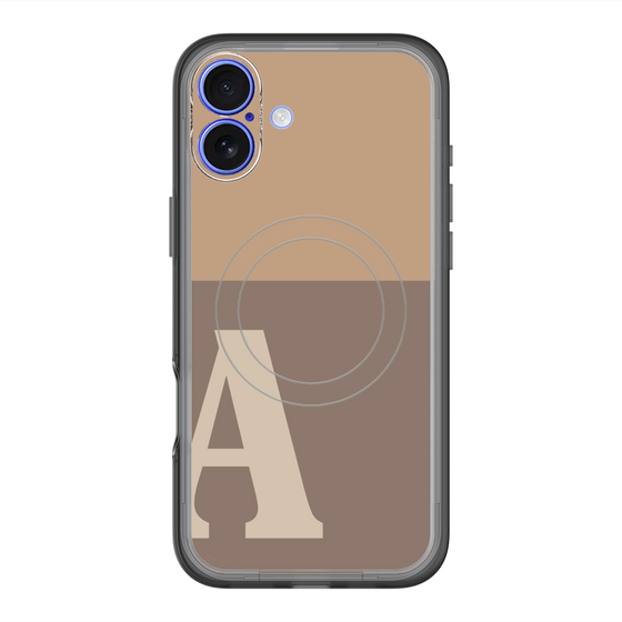 スリムプロテクションプレミアムケース with MagSafe［ オリジナル - initial two tone - A brown ］