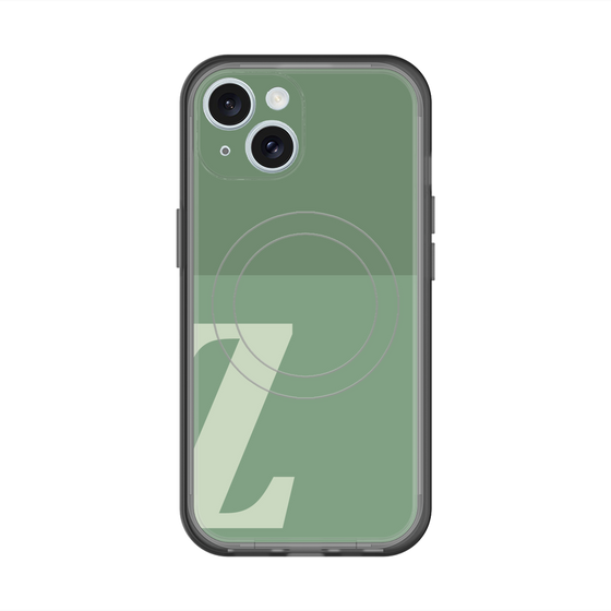 スリムプロテクションプレミアムケース with MagSafe［ オリジナル - initial two tone - Z green ］