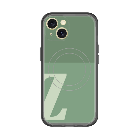 スリムプロテクションプレミアムケース with MagSafe［ オリジナル - initial two tone - Z green ］