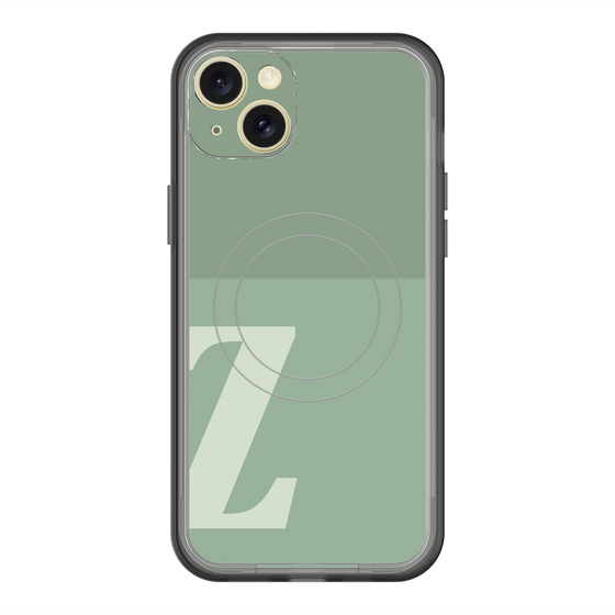 スリムプロテクションプレミアムケース with MagSafe［ オリジナル - initial two tone - Z green ］