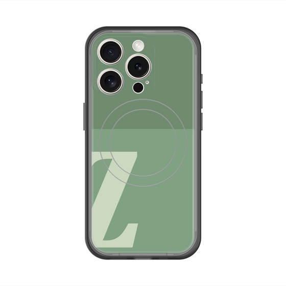 スリムプロテクションプレミアムケース with MagSafe［ オリジナル - initial two tone - Z green ］