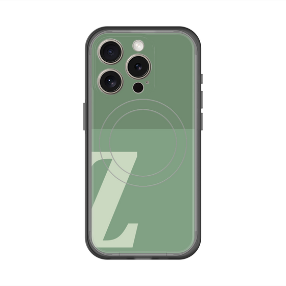スリムプロテクションプレミアムケース with MagSafe［ オリジナル - initial two tone - Z green ］