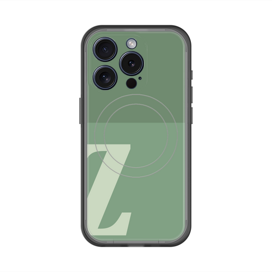 スリムプロテクションプレミアムケース with MagSafe［ オリジナル - initial two tone - Z green ］