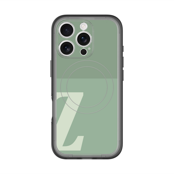 スリムプロテクションプレミアムケース with MagSafe［ オリジナル - initial two tone - Z green ］