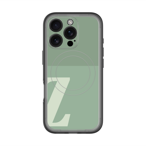 スリムプロテクションプレミアムケース with MagSafe［ オリジナル - initial two tone - Z green ］