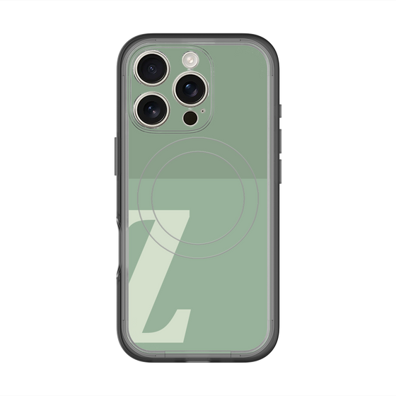 スリムプロテクションプレミアムケース with MagSafe［ オリジナル - initial two tone - Z green ］