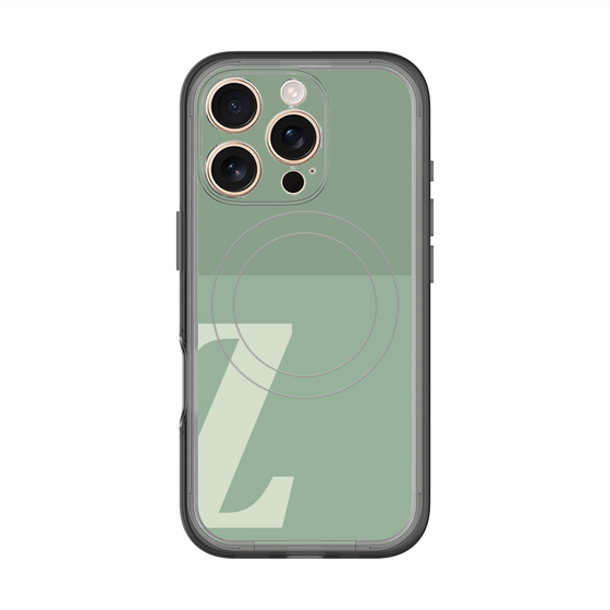 スリムプロテクションプレミアムケース with MagSafe［ オリジナル - initial two tone - Z green ］