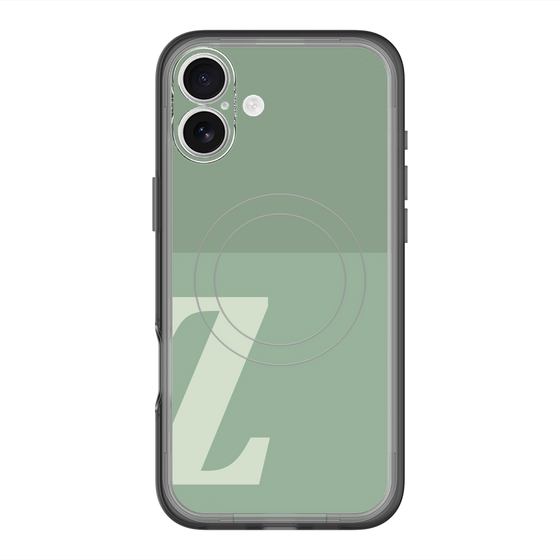 スリムプロテクションプレミアムケース with MagSafe［ オリジナル - initial two tone - Z green ］