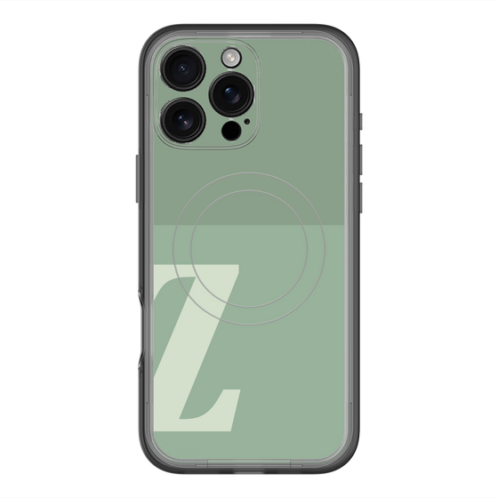 スリムプロテクションプレミアムケース with MagSafe［ オリジナル - initial two tone - Z green ］
