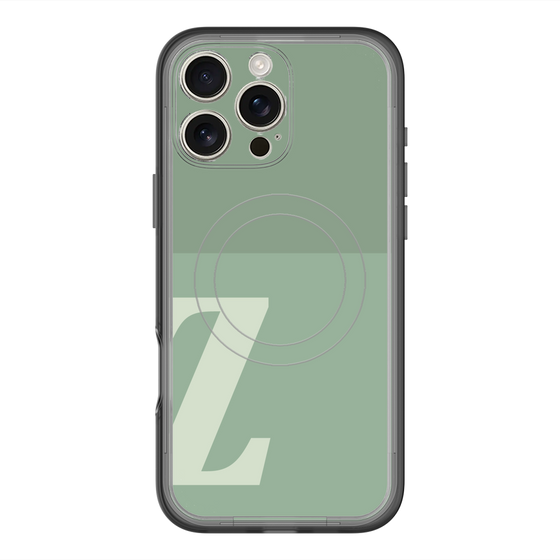 スリムプロテクションプレミアムケース with MagSafe［ オリジナル - initial two tone - Z green ］