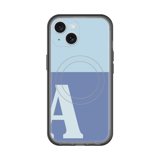 スリムプロテクションプレミアムケース with MagSafe［ オリジナル - initial two tone - A blue ］