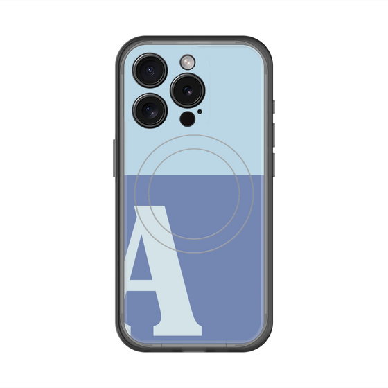 スリムプロテクションプレミアムケース with MagSafe［ オリジナル - initial two tone - A blue ］