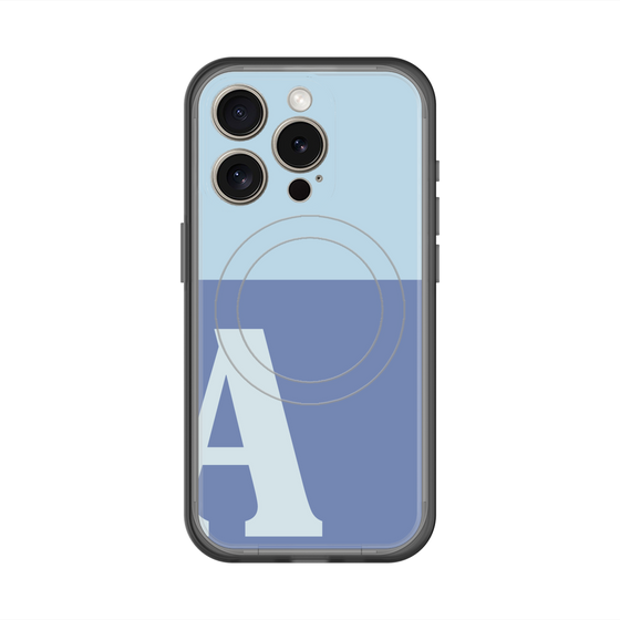 スリムプロテクションプレミアムケース with MagSafe［ オリジナル - initial two tone - A blue ］
