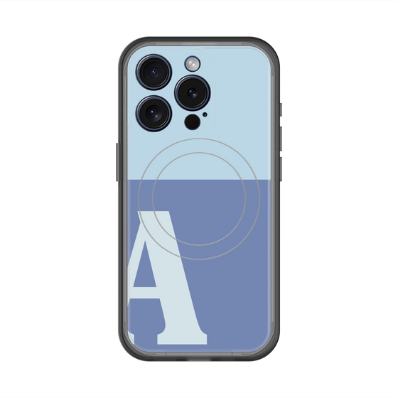 スリムプロテクションプレミアムケース with MagSafe［ オリジナル - initial two tone - A blue ］