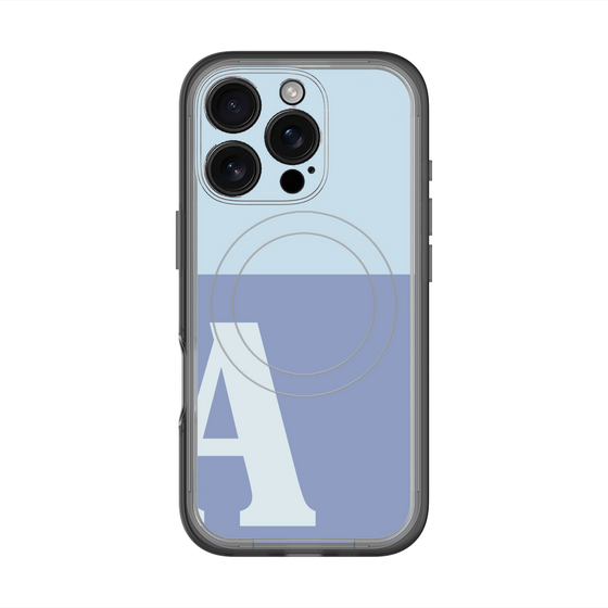 スリムプロテクションプレミアムケース with MagSafe［ オリジナル - initial two tone - A blue ］