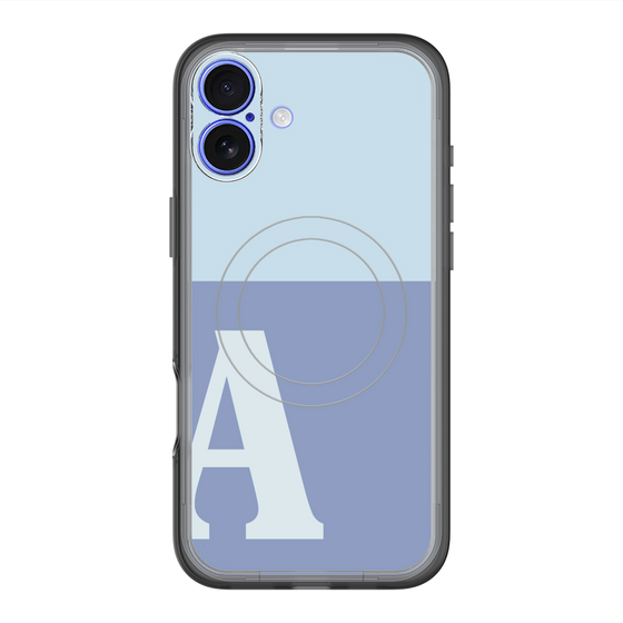 スリムプロテクションプレミアムケース with MagSafe［ オリジナル - initial two tone - A blue ］