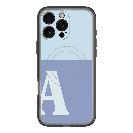 スリムプロテクションプレミアムケース with MagSafe［ オリジナル - initial two tone - A blue ］