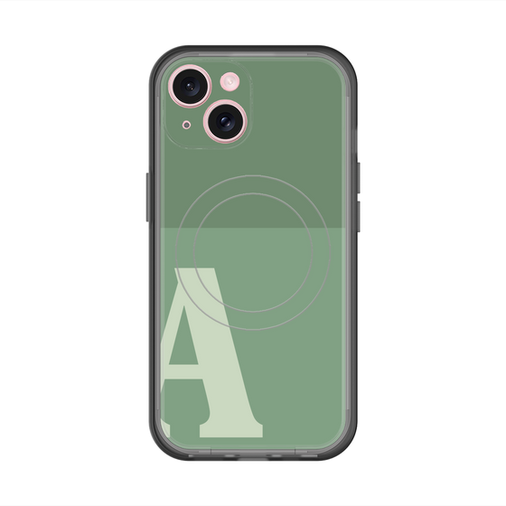 スリムプロテクションプレミアムケース with MagSafe［ オリジナル - initial two tone - A green ］