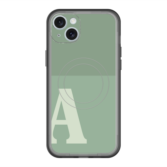 スリムプロテクションプレミアムケース with MagSafe［ オリジナル - initial two tone - A green ］