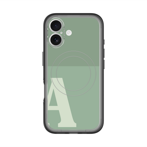 スリムプロテクションプレミアムケース with MagSafe［ オリジナル - initial two tone - A green ］