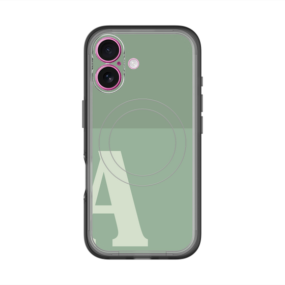 スリムプロテクションプレミアムケース with MagSafe［ オリジナル - initial two tone - A green ］