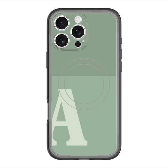 スリムプロテクションプレミアムケース with MagSafe［ オリジナル - initial two tone - A green ］
