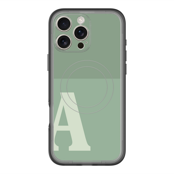 スリムプロテクションプレミアムケース with MagSafe［ オリジナル - initial two tone - A green ］