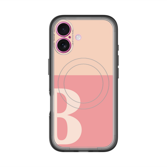 スリムプロテクションプレミアムケース with MagSafe［ オリジナル - initial two tone - B pink ］