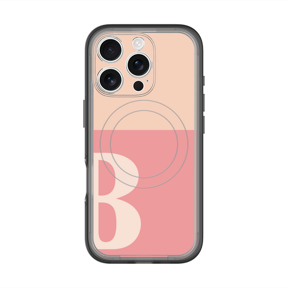 スリムプロテクションプレミアムケース with MagSafe［ オリジナル - initial two tone - B pink ］