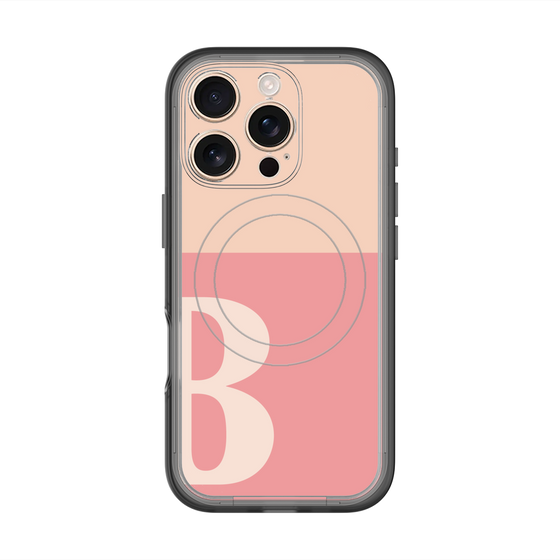 スリムプロテクションプレミアムケース with MagSafe［ オリジナル - initial two tone - B pink ］
