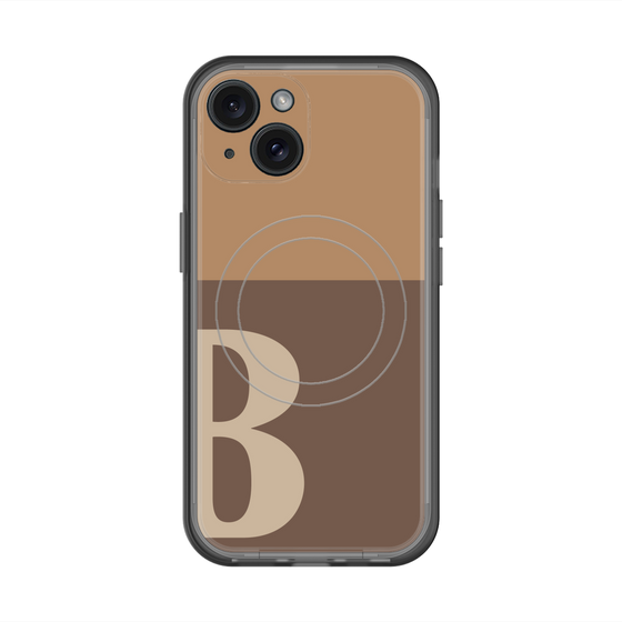 スリムプロテクションプレミアムケース with MagSafe［ オリジナル - initial two tone - B brown ］