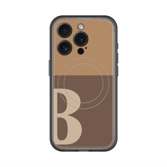 スリムプロテクションプレミアムケース with MagSafe［ オリジナル - initial two tone - B brown ］