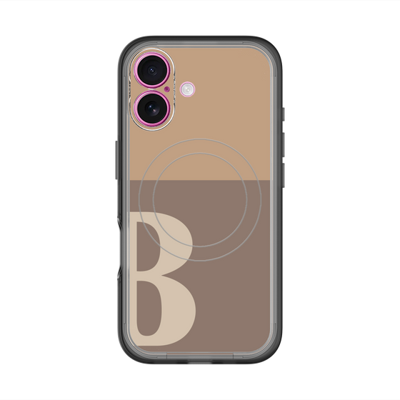 スリムプロテクションプレミアムケース with MagSafe［ オリジナル - initial two tone - B brown ］