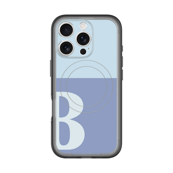 スリムプロテクションプレミアムケース with MagSafe［ オリジナル - initial two tone - B blue ］
