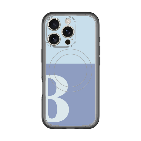 スリムプロテクションプレミアムケース with MagSafe［ オリジナル - initial two tone - B blue ］
