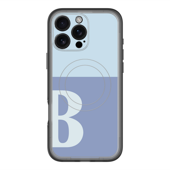 スリムプロテクションプレミアムケース with MagSafe［ オリジナル - initial two tone - B blue ］