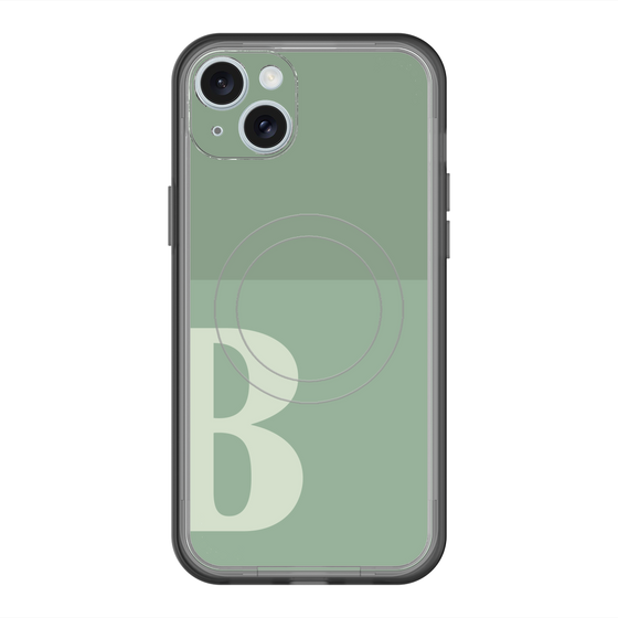 スリムプロテクションプレミアムケース with MagSafe［ オリジナル - initial two tone - B green ］