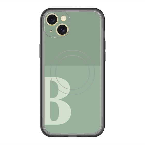 スリムプロテクションプレミアムケース with MagSafe［ オリジナル - initial two tone - B green ］