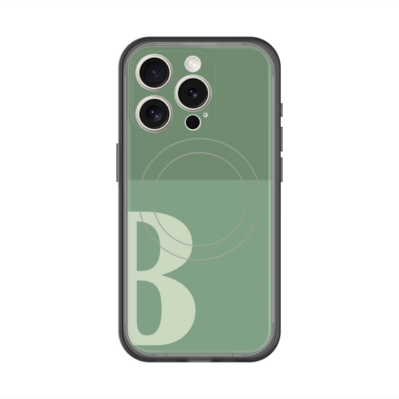スリムプロテクションプレミアムケース with MagSafe［ オリジナル - initial two tone - B green ］